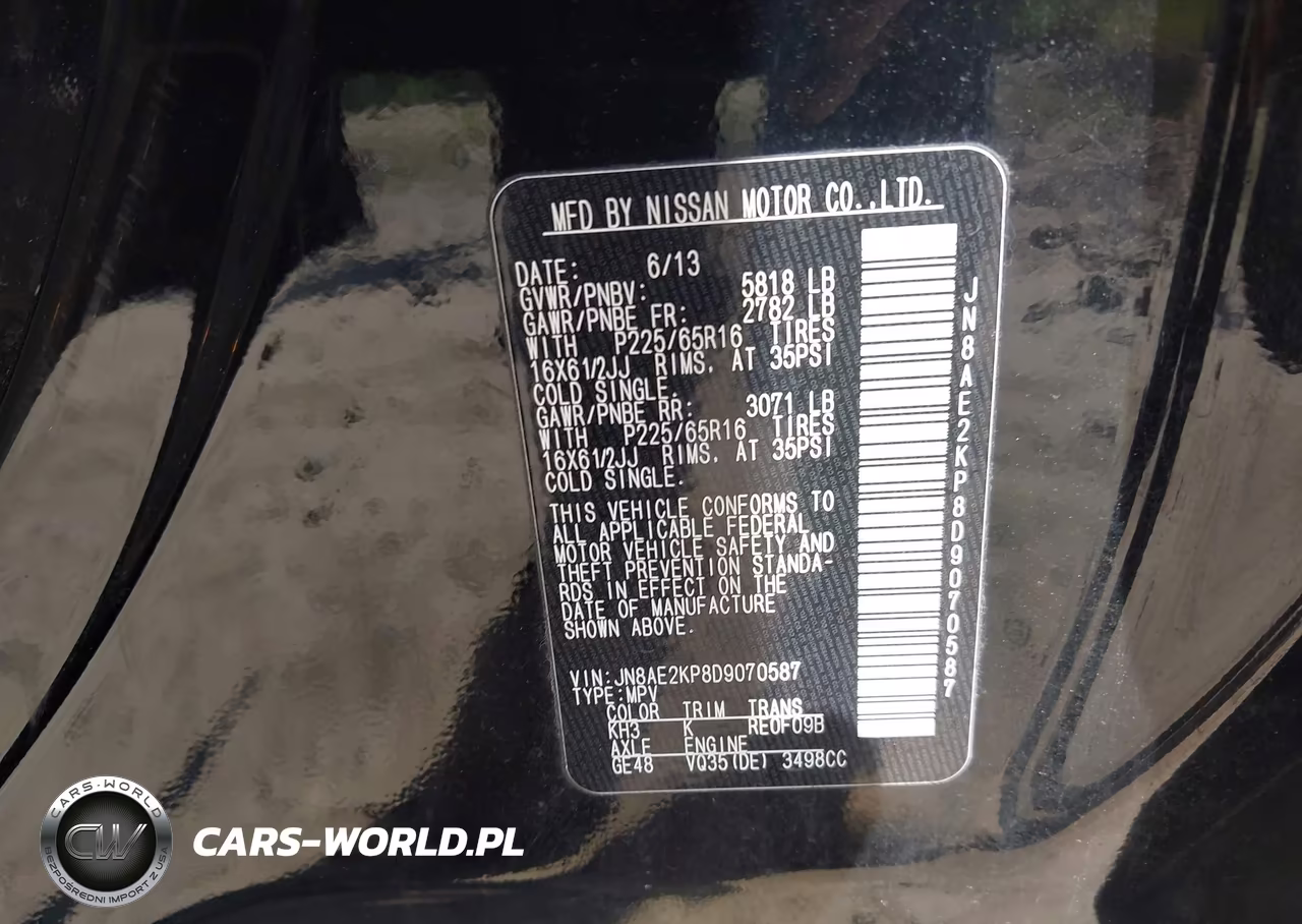 2013 Nissan Quest S VIN:JN8AE2KP8D9070587 - 9