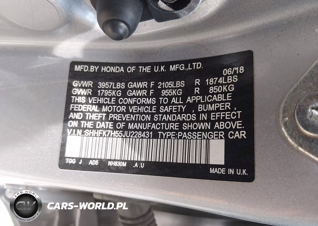 2018 Honda Civic Ex VIN:SHHFK7H55JU228431 - 9