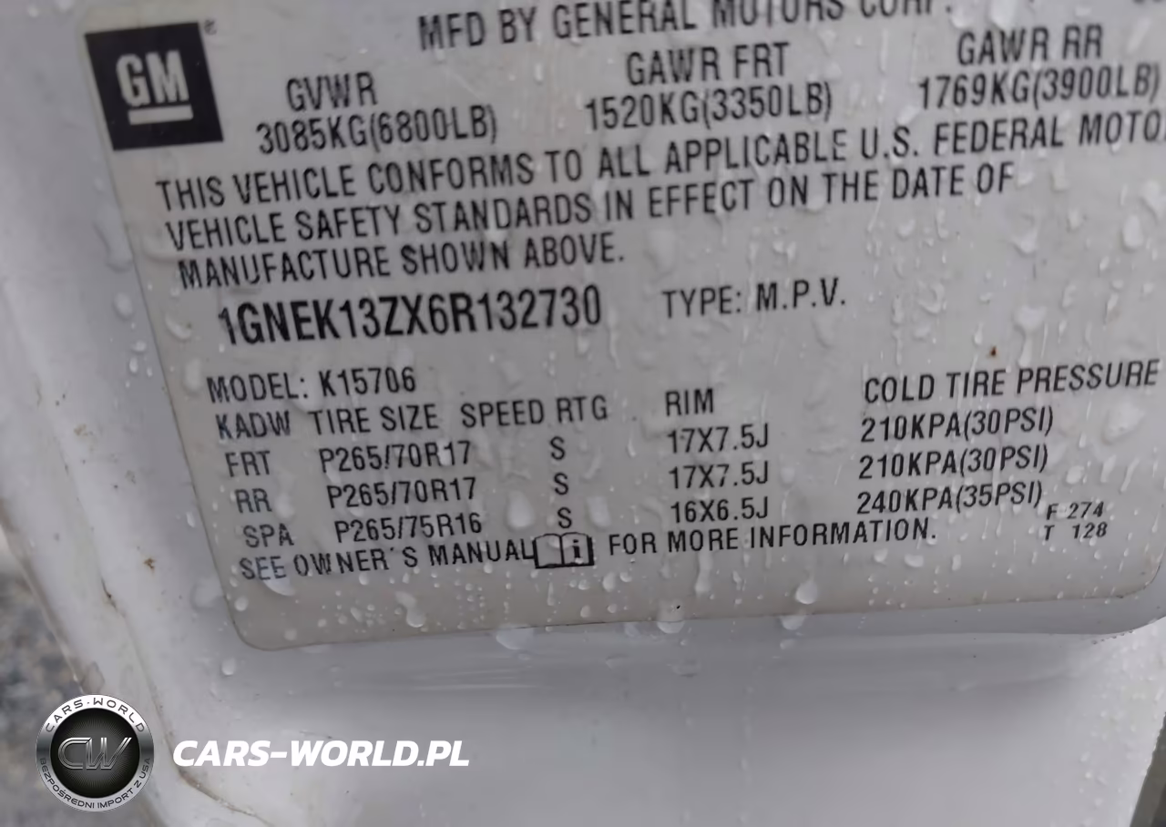 2006 Chevrolet Tahoe Z71 VIN:1GNEK13ZX6R132730 - 9