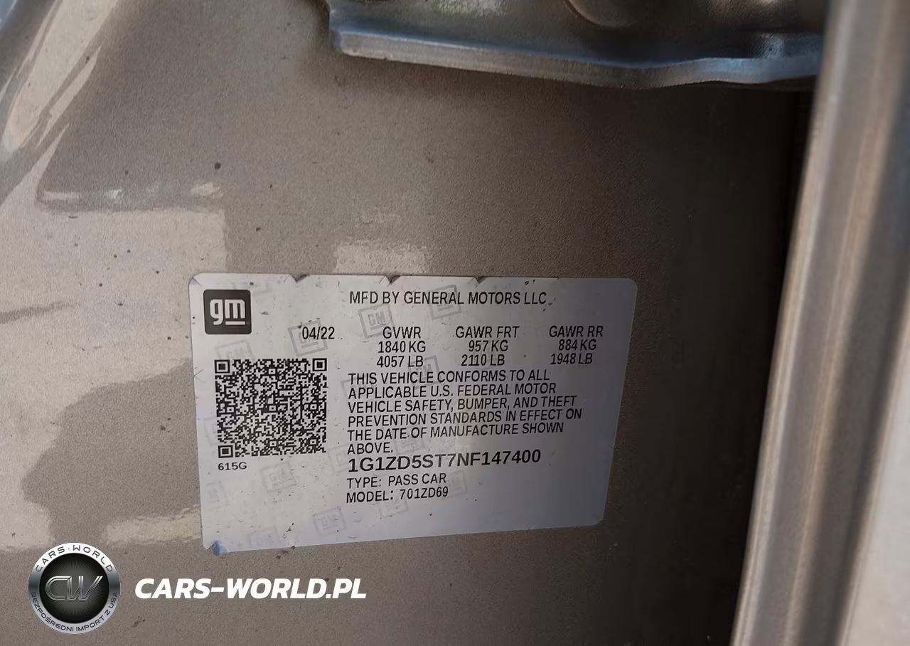 2022 Chevrolet Malibu Fwd Lt VIN:1G1ZD5ST7NF147400 - 9