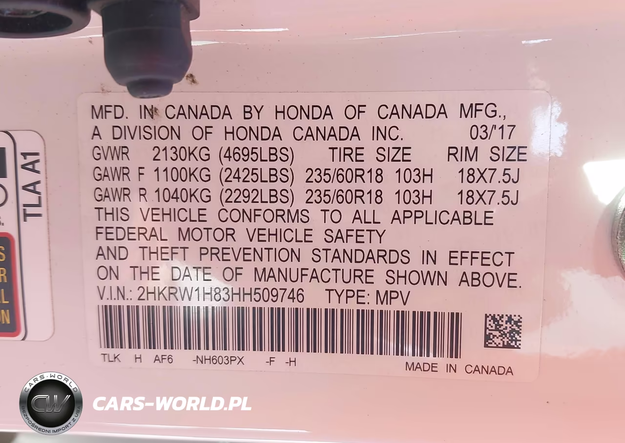 2017 Honda Cr-V Ex-L-Ex-L Navi VIN:2HKRW1H83HH509746 - 9