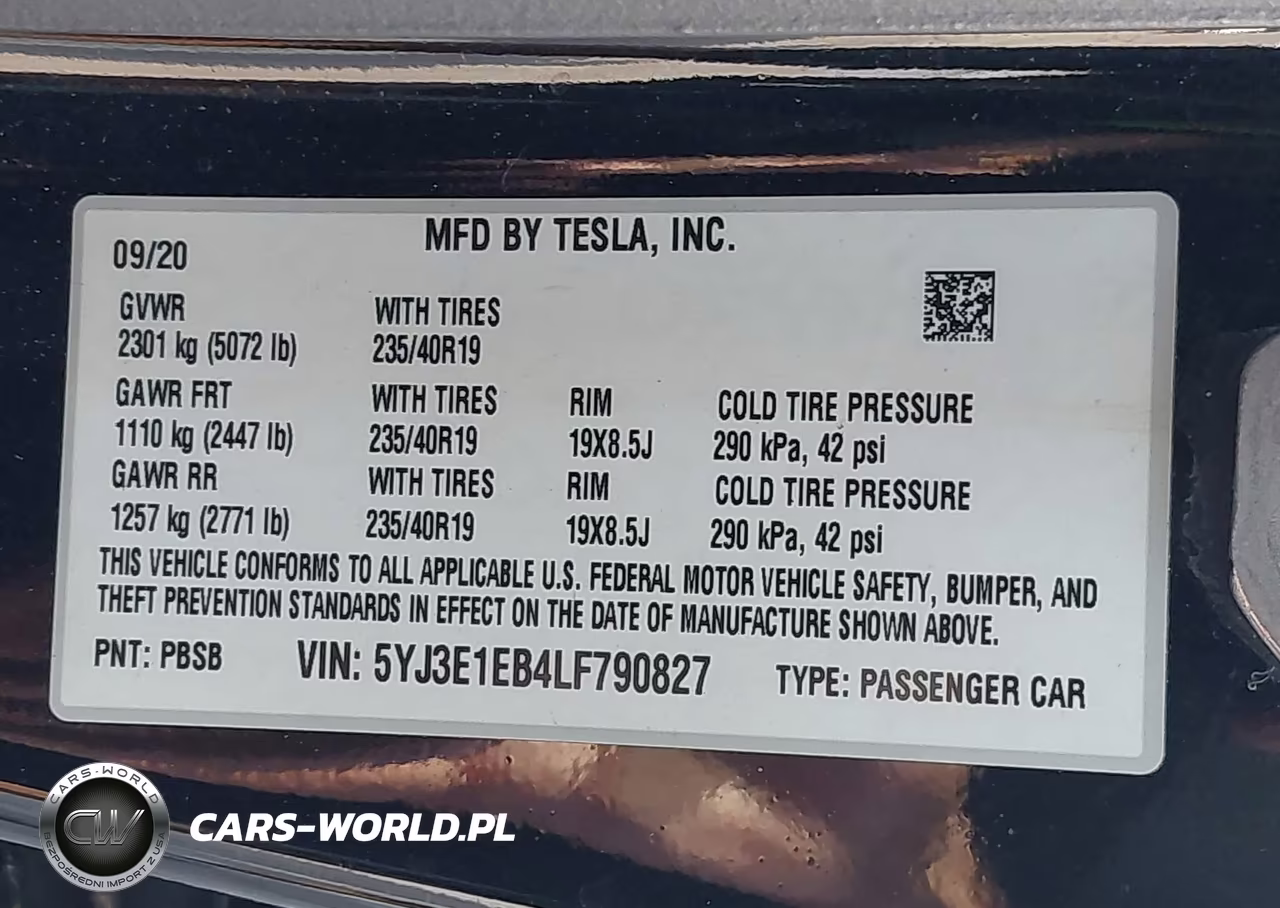 2020 Tesla Model 3 Long Range Dual Motor All-Wheel Drive VIN:5YJ3E1EB4LF790827 - 9