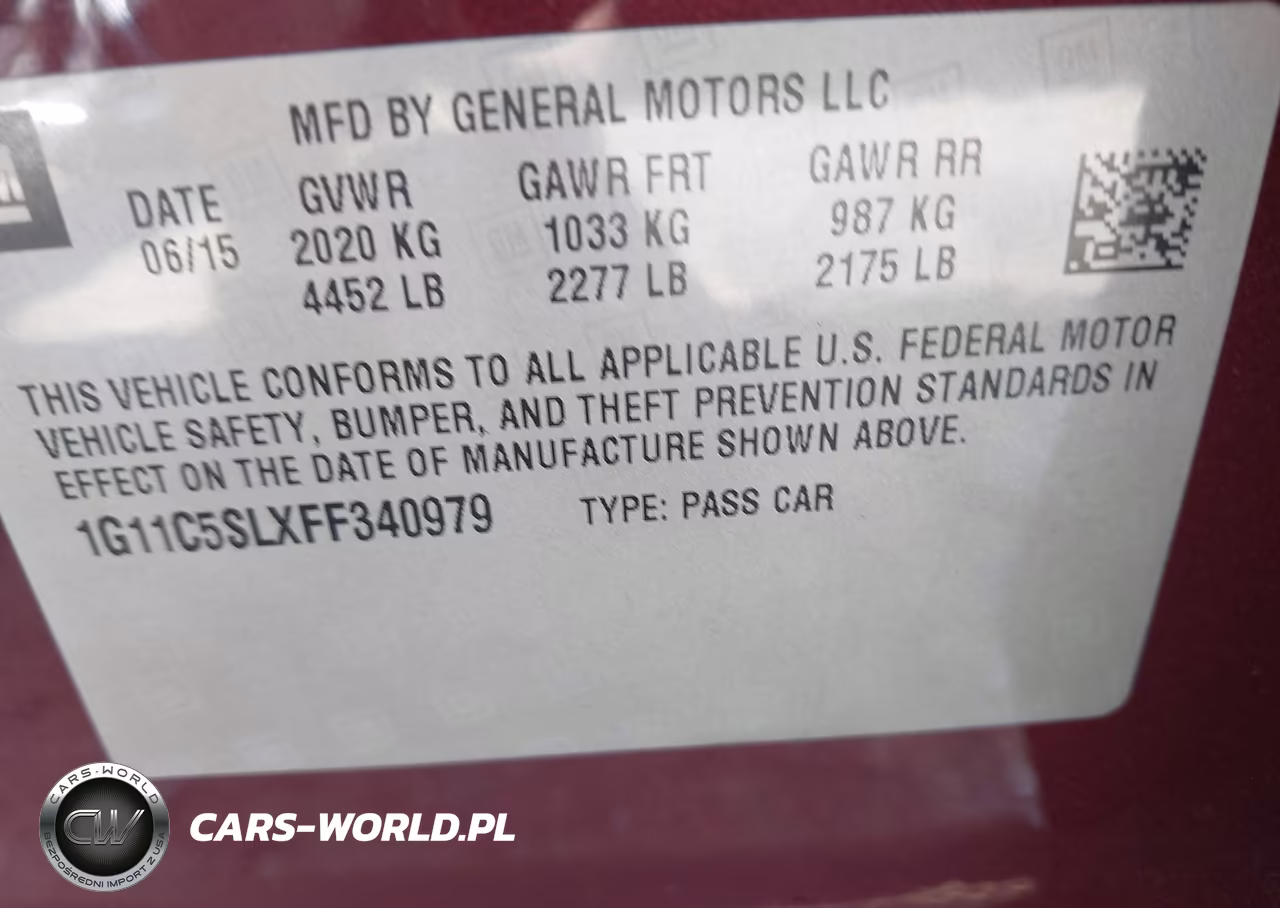 2015 Chevrolet Malibu 1Lt VIN:1G11C5SLXFF340979 - 9