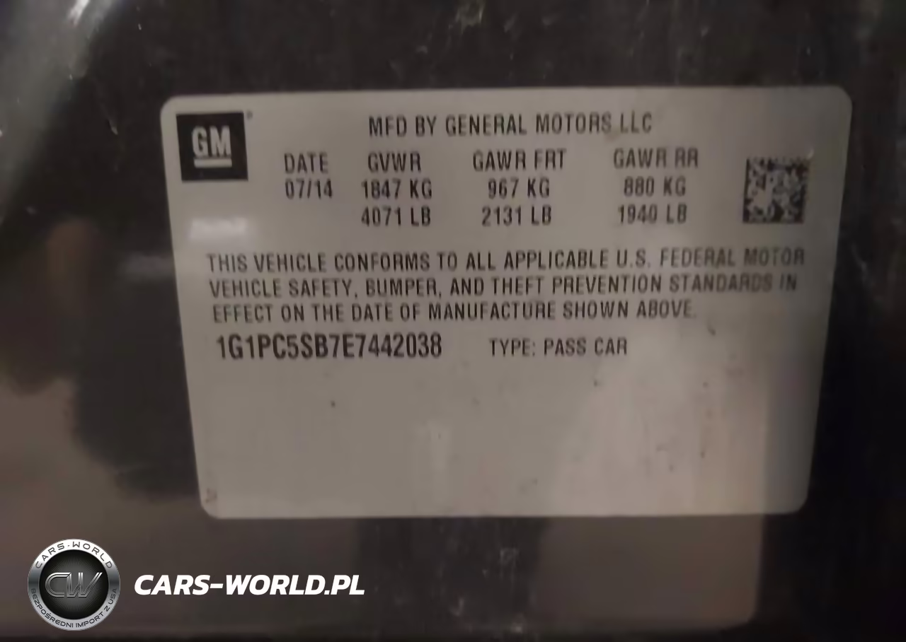2014 Chevrolet Cruze 1Lt Auto VIN:1G1PC5SB7E7442038 - 9