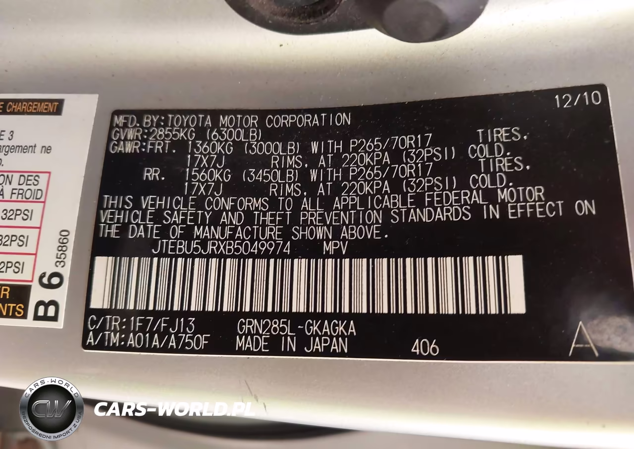 2011 Toyota 4Runner Sr5 V6 VIN:JTEBU5JRXB5049974 - 9