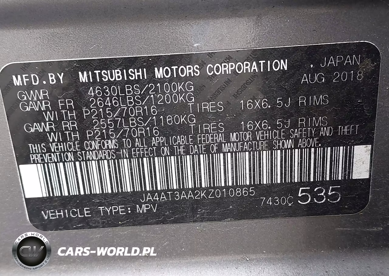 2019 Mitsubishi Eclipse Cross Es VIN:JA4AT3AA2KZ010865 - 9