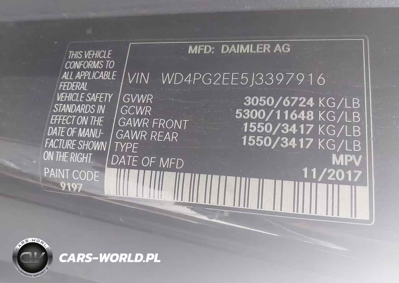 2018 Mercedes-Benz Metris VIN:WD4PG2EE5J3397916 - 9