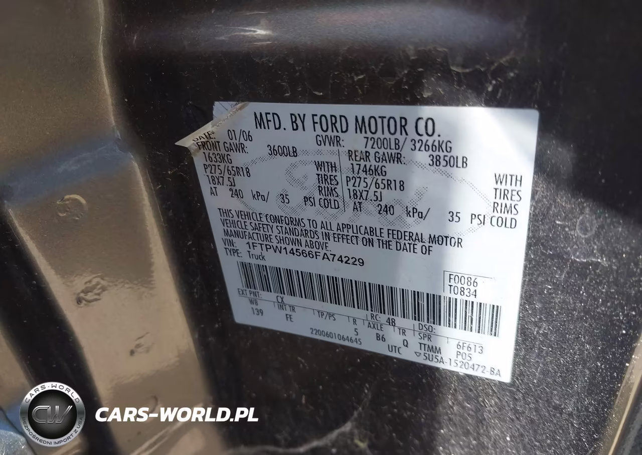 2006 Ford F-150 Fx4-Lariat-Xlt VIN:1FTPW14566FA74229 - 9