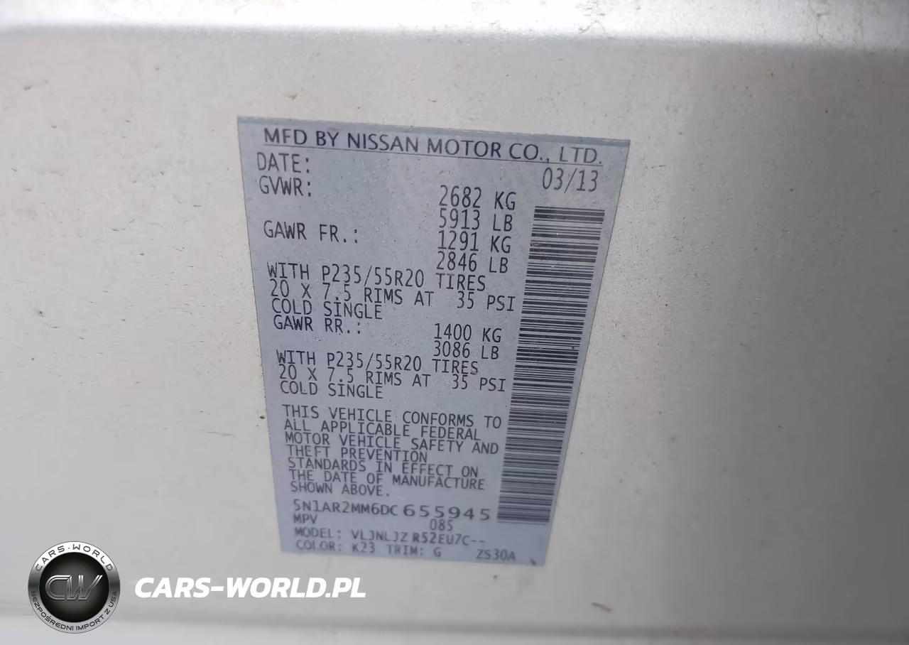 2013 Nissan Pathfinder Platinum VIN:5N1AR2MM6DC655945 - 9