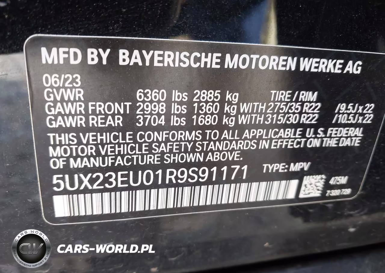 2024 BMW X5 xDrive40I VIN:5UX23EU01R9S91171 - 9