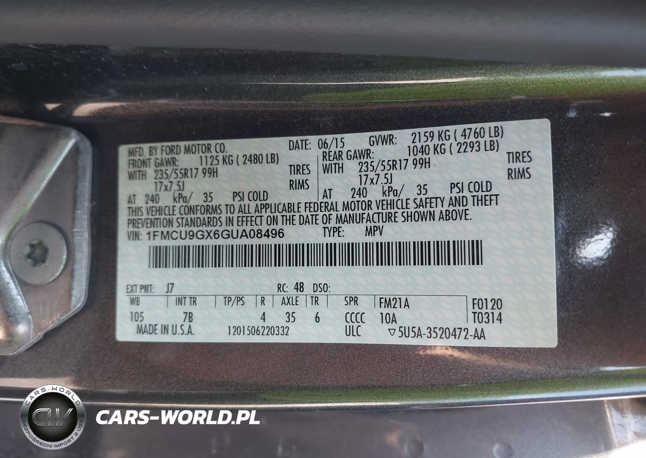 2016 Ford Escape Se VIN:1FMCU9GX6GUA08496 - 9