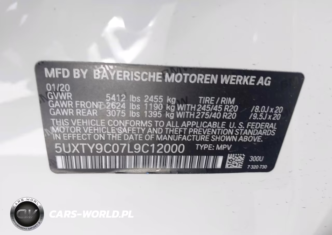 2020 BMW X3 M40I VIN:5UXTY9C07L9C12000 - 9