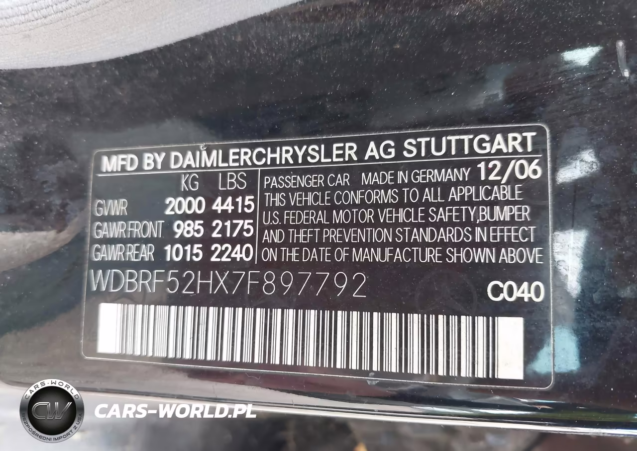 2007 Mercedes-Benz C 230 Sport VIN:WDBRF52HX7F897792 - 9