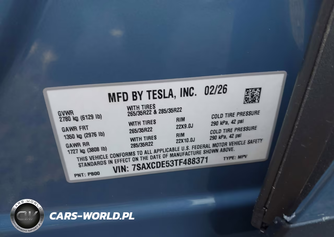 2026 Tesla Model X All-Wheel Drive VIN:7SAXCDE53TF488371 - 9