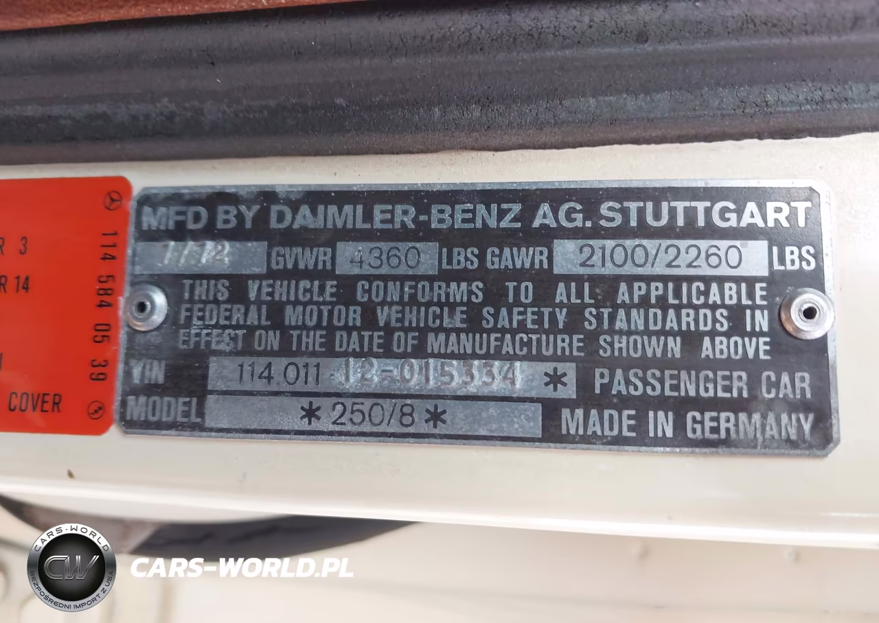 1972 Mercedes Benz Other VIN:00011401112015334 - 9