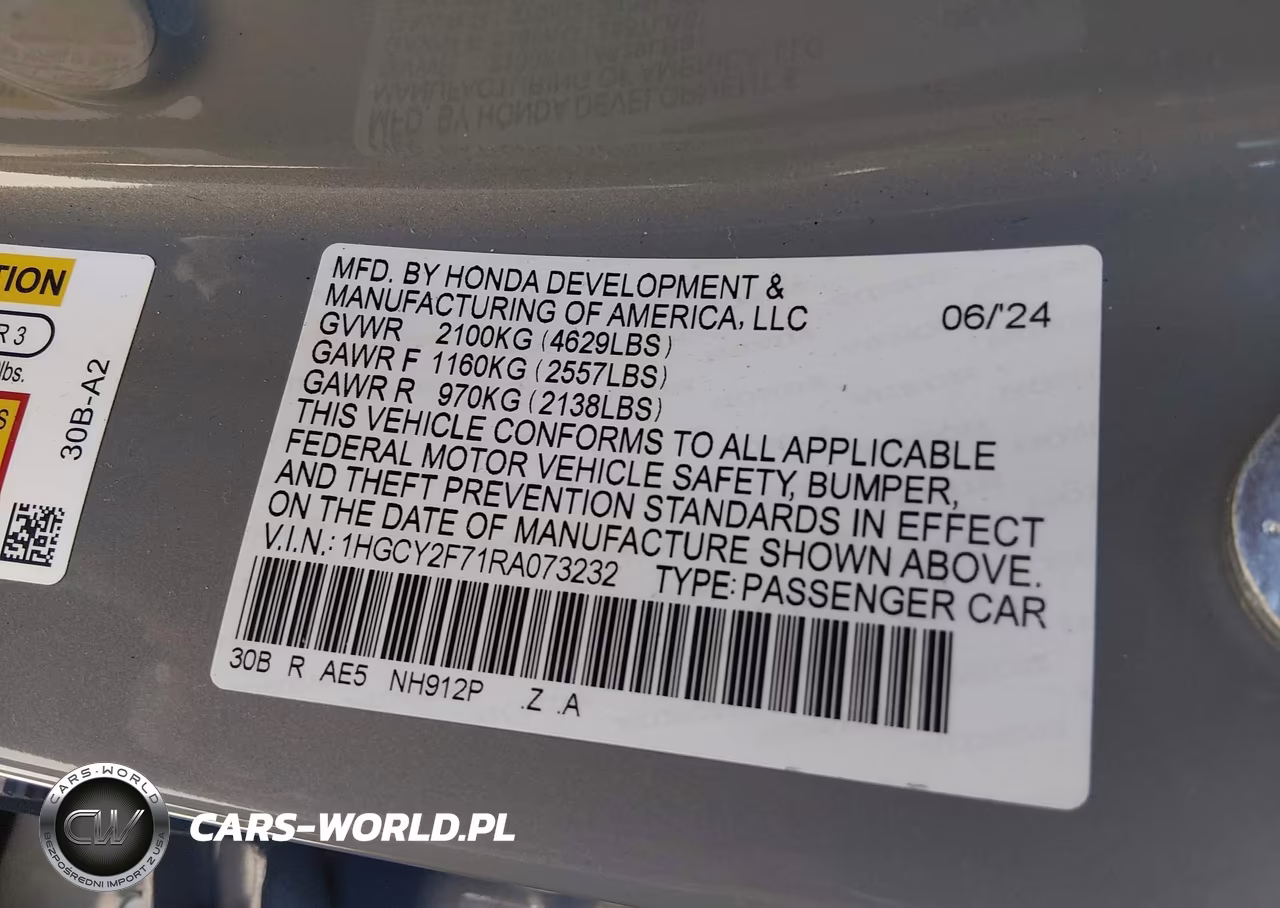 2024 Honda Accord Hybrid Sport-L VIN:1HGCY2F71RA073232 - 9