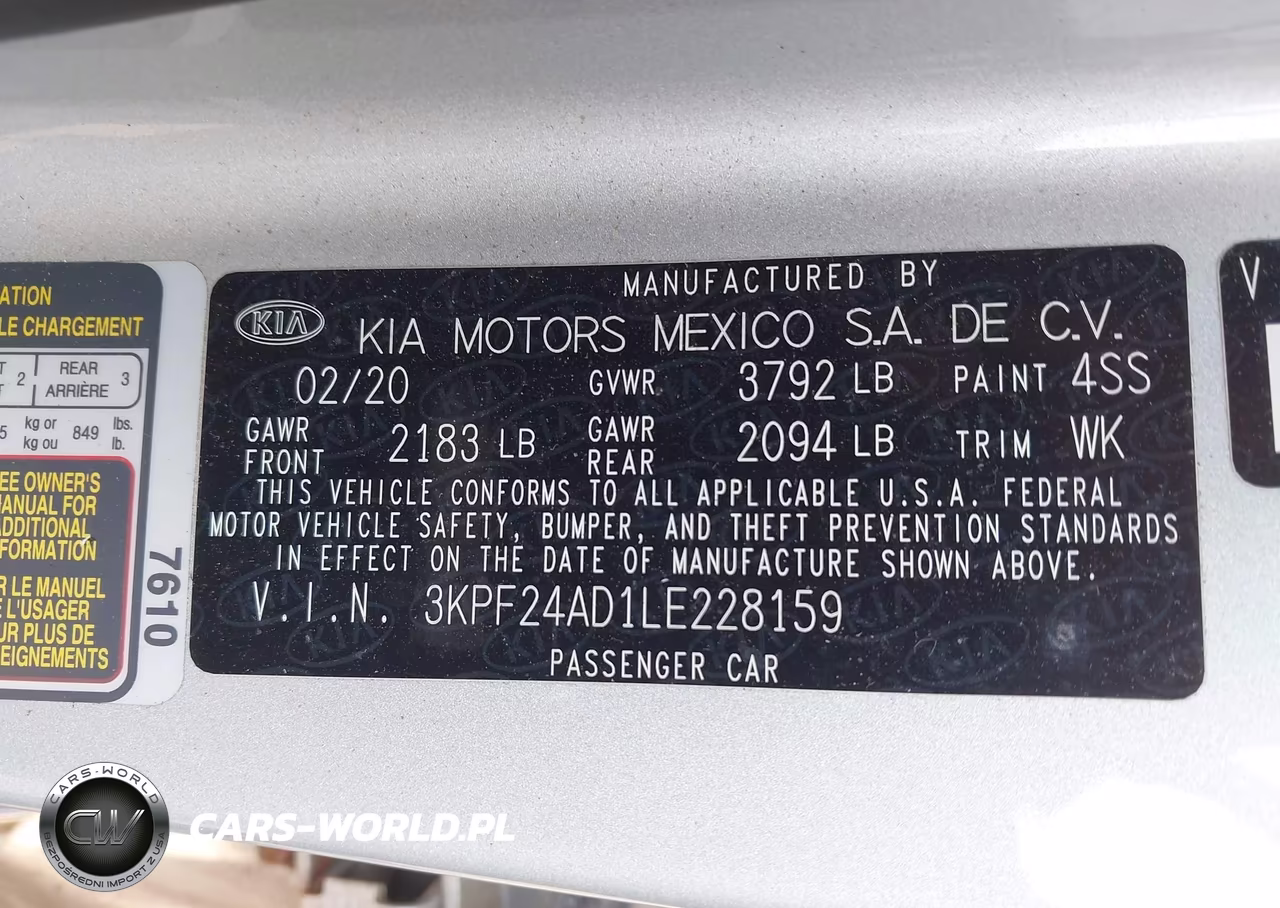 2020 Kia Forte Lxs VIN:3KPF24AD1LE228159 - 9