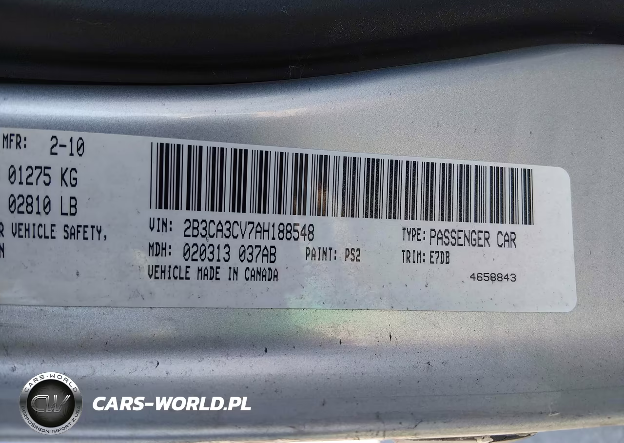 2010 Dodge Charger Sxt VIN:2B3CA3CV7AH188548 - 9