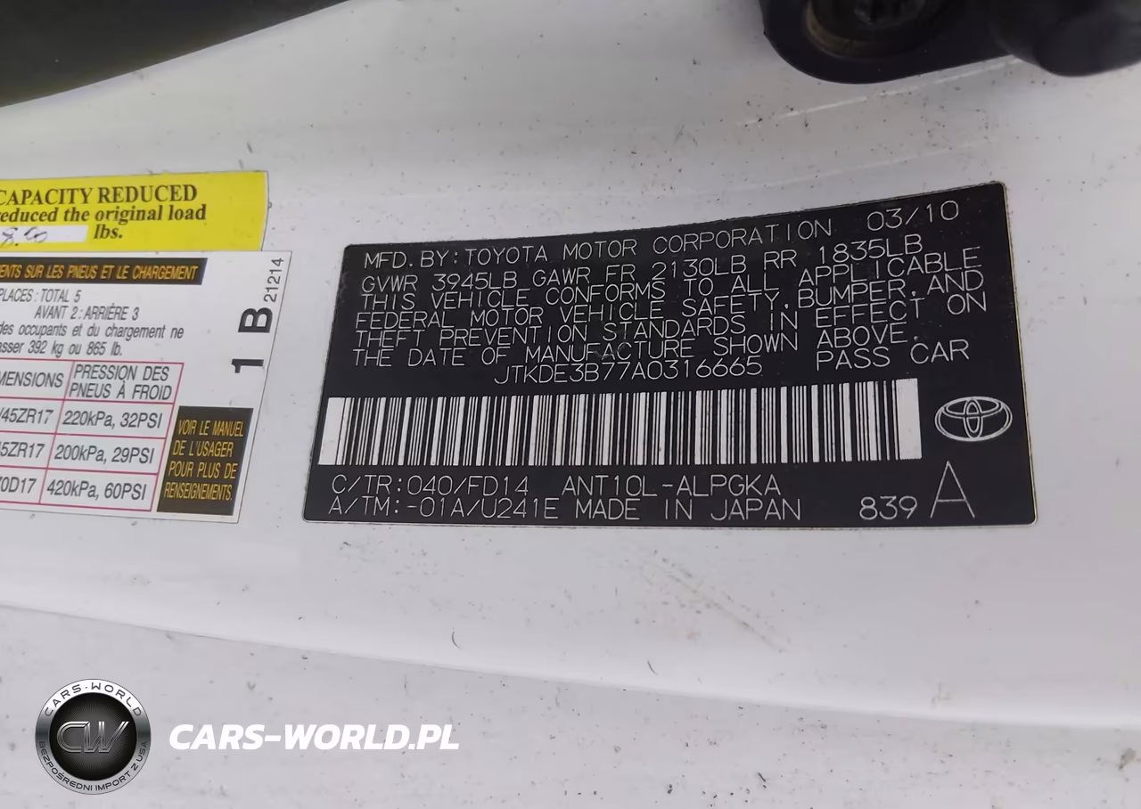 2010 Toyota Scion Tc VIN:JTKDE3B77A0316665 - 9