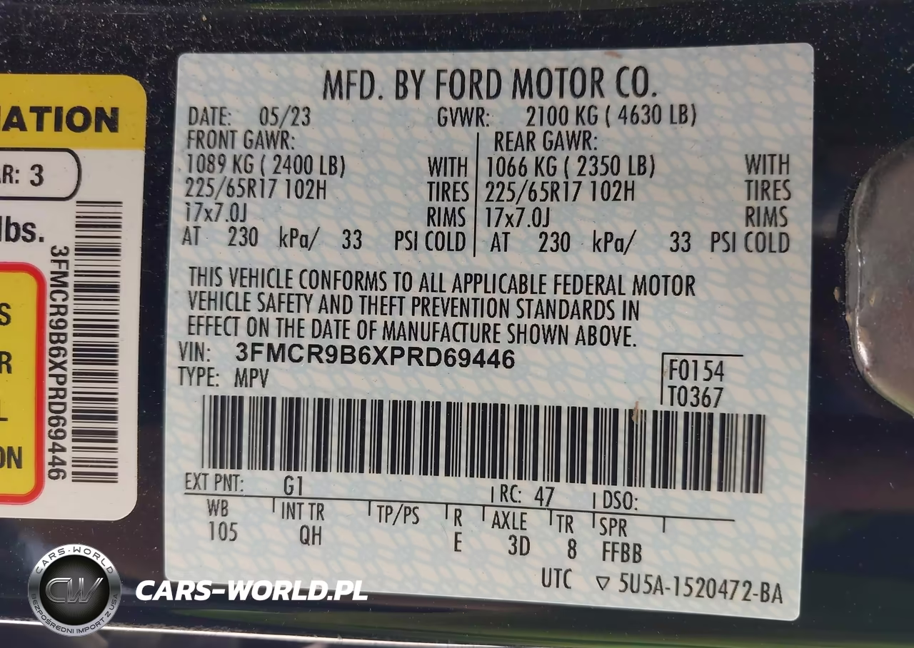 2023 Ford Bronco Sport Big Bend VIN:3FMCR9B6XPRD69446 - 9