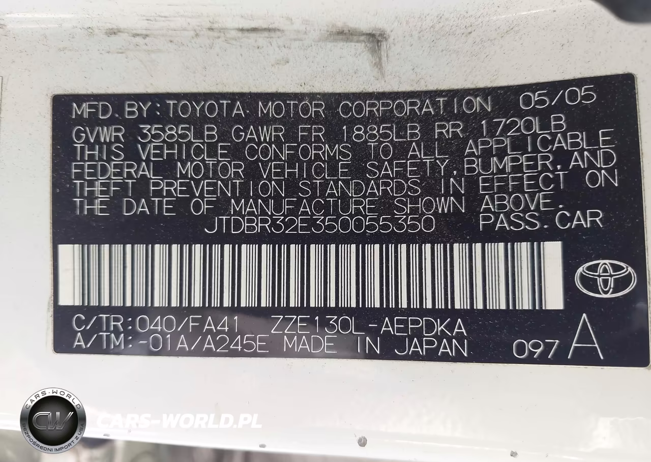 2005 Toyota Corolla Ce VIN:JTDBR32E350055350 - 9