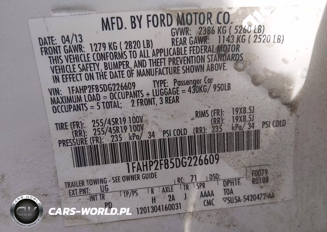 2013 Ford Taurus Limited VIN:1FAHP2F85DG226609 - 9