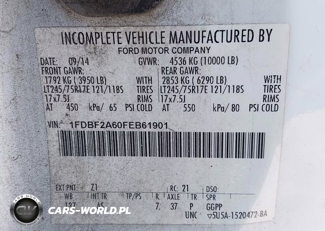 2015 Ford F-250 Xl VIN:1FDBF2A60FEB61901 - 9