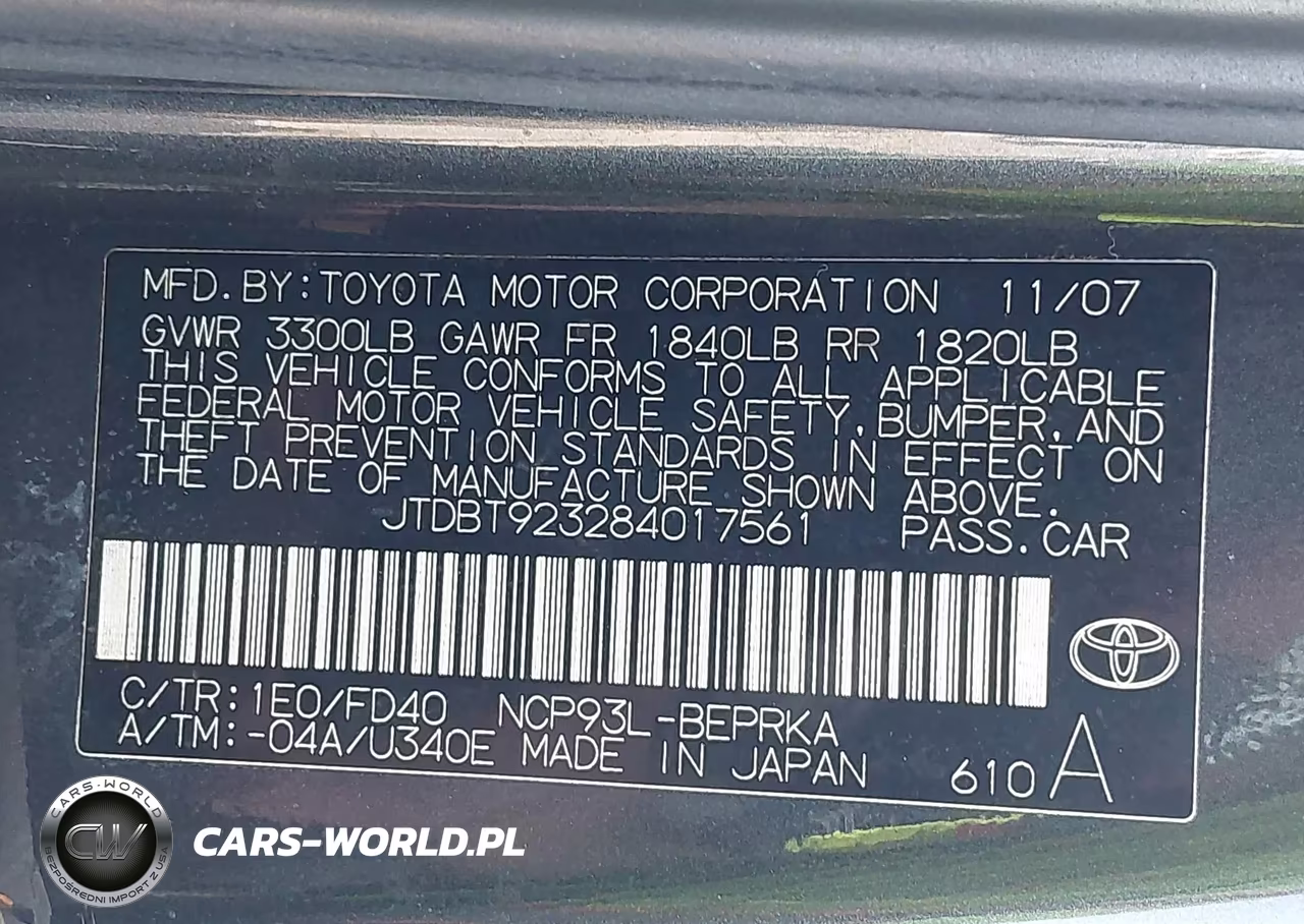 2008 Toyota Yaris VIN:JTDBT923284017561 - 9