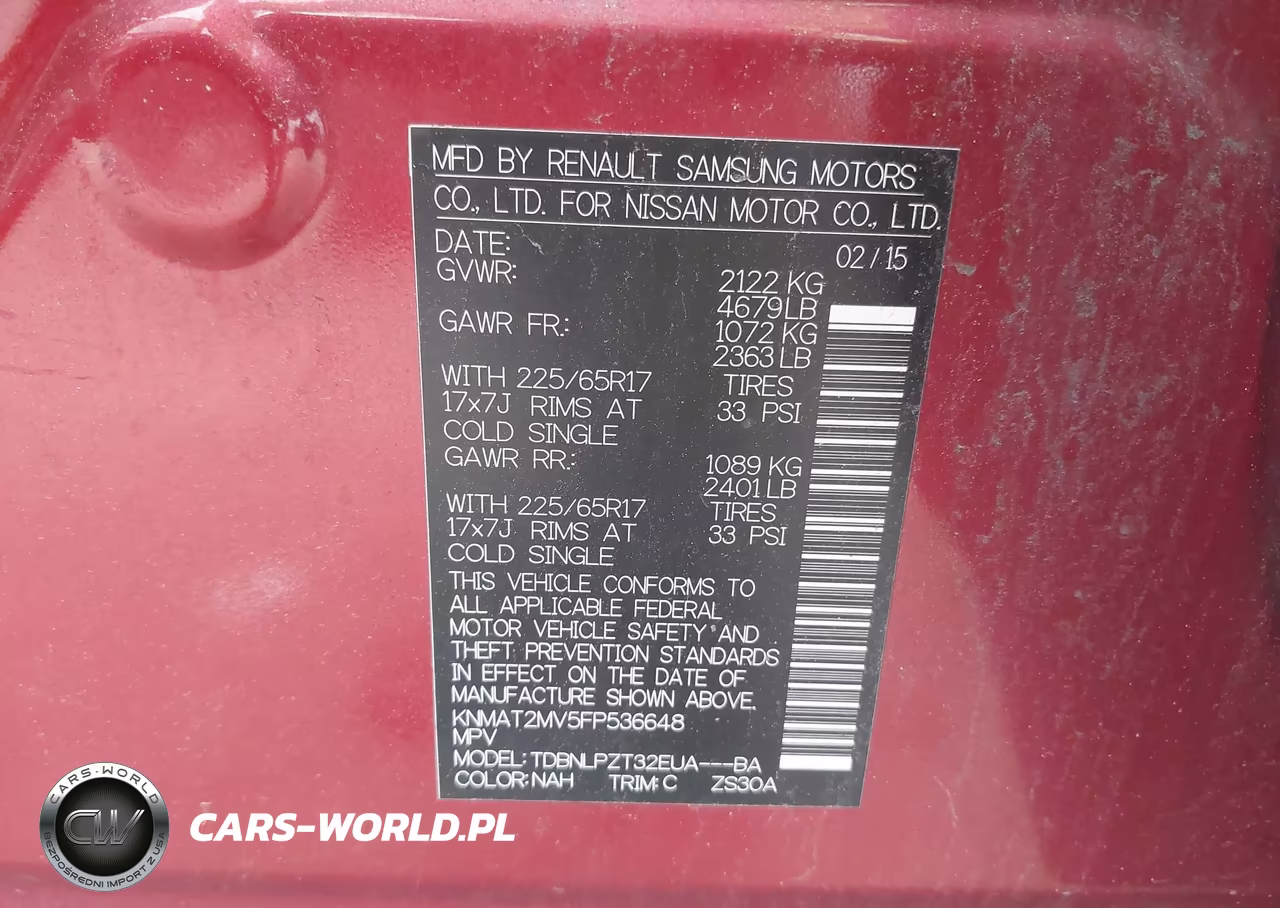 2015 Nissan Rogue S VIN:KNMAT2MV5FP536648 - 9