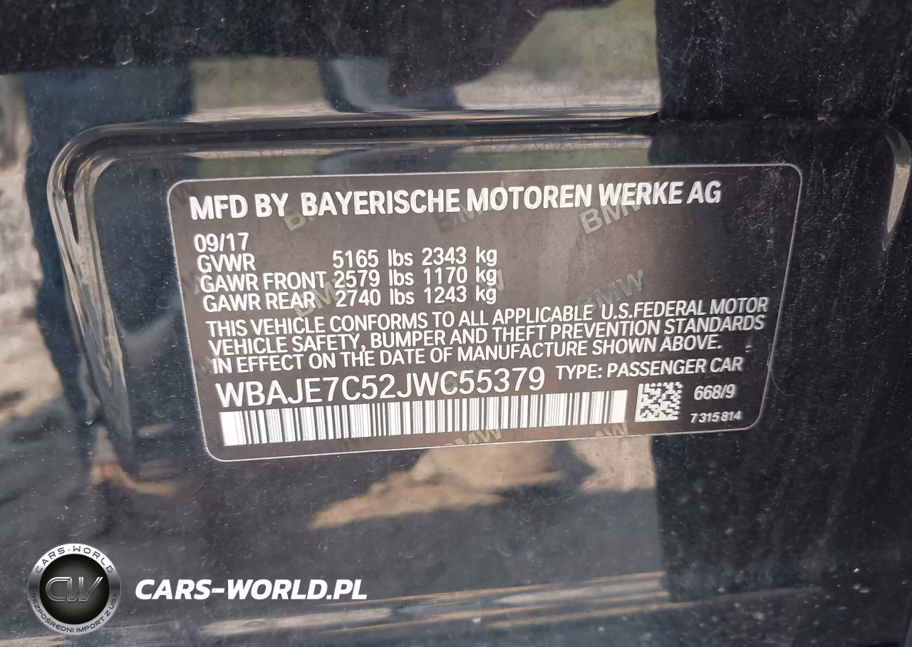 2018 BMW 540I xDrive VIN:WBAJE7C52JWC55379 - 9