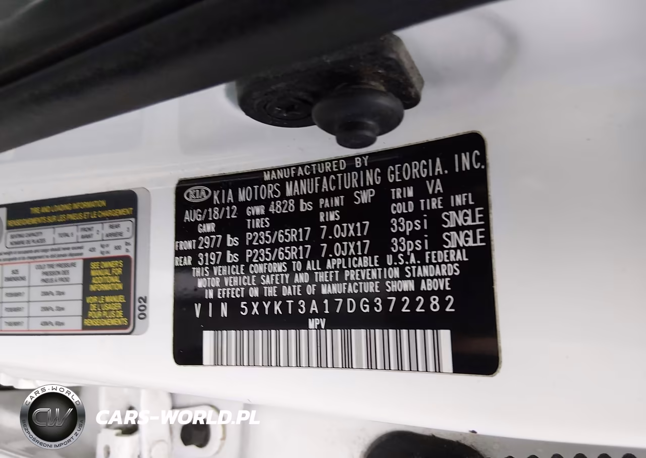 2013 Kia Sorento Lx VIN:5XYKT3A17DG372282 - 9