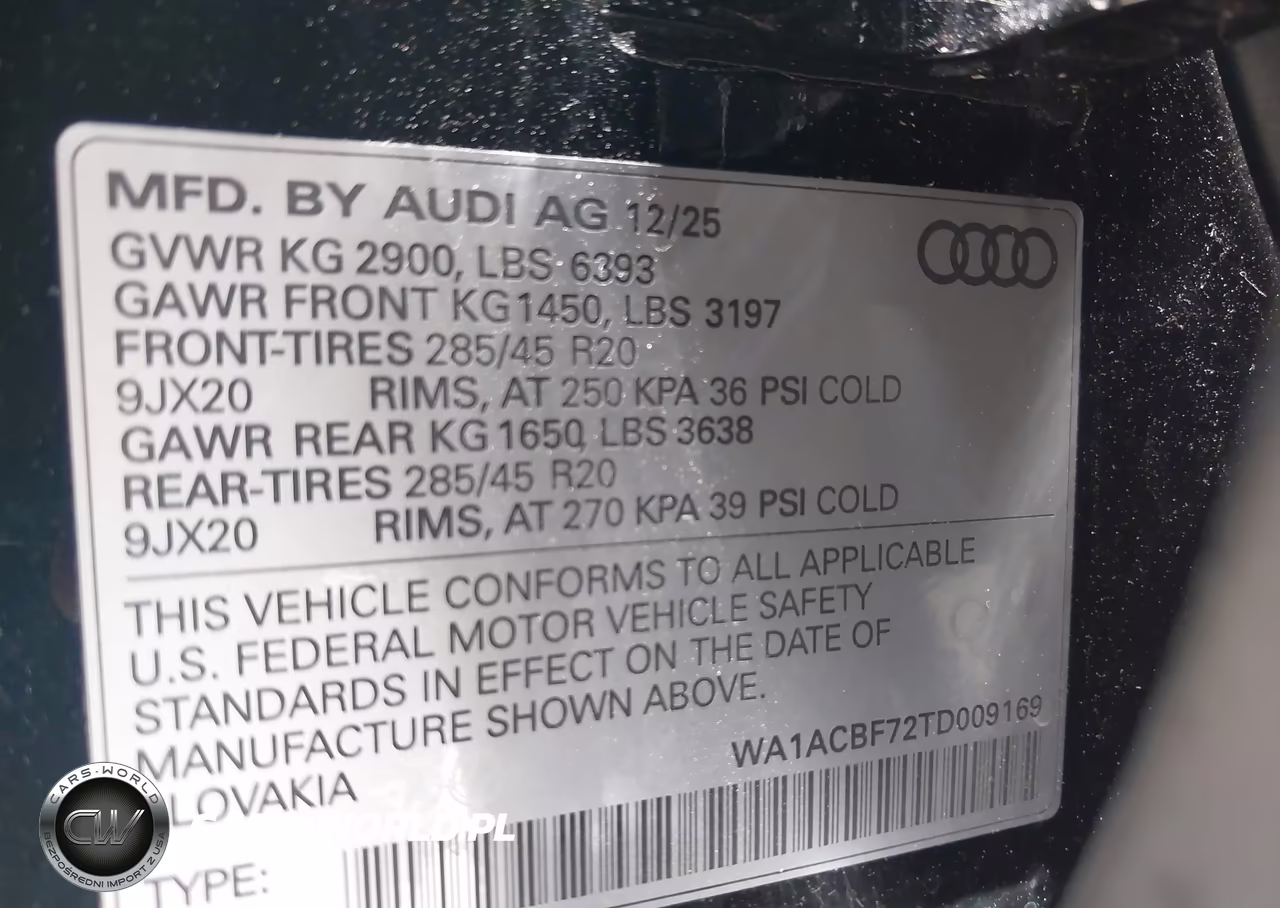 2026 Audi Q7 Premium 45 Tfsi Quattro Tiptronic VIN:WA1ACBF72TD009169 - 9
