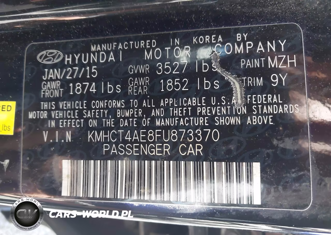 2015 Hyundai Accent Gls VIN:KMHCT4AE8FU873370 - 9