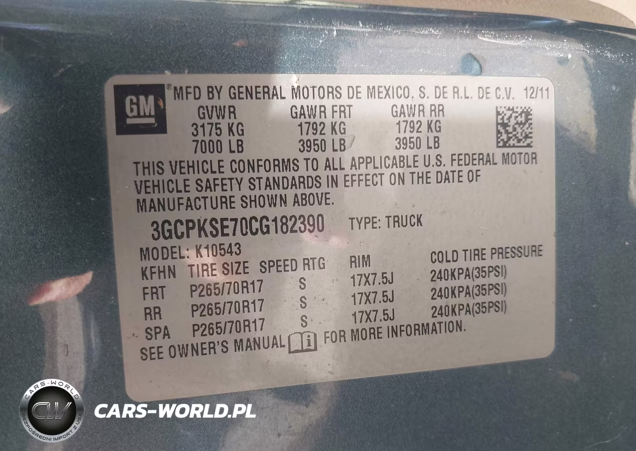 2012 Chevrolet Silverado 1500 Lt VIN:3GCPKSE70CG182390 - 9