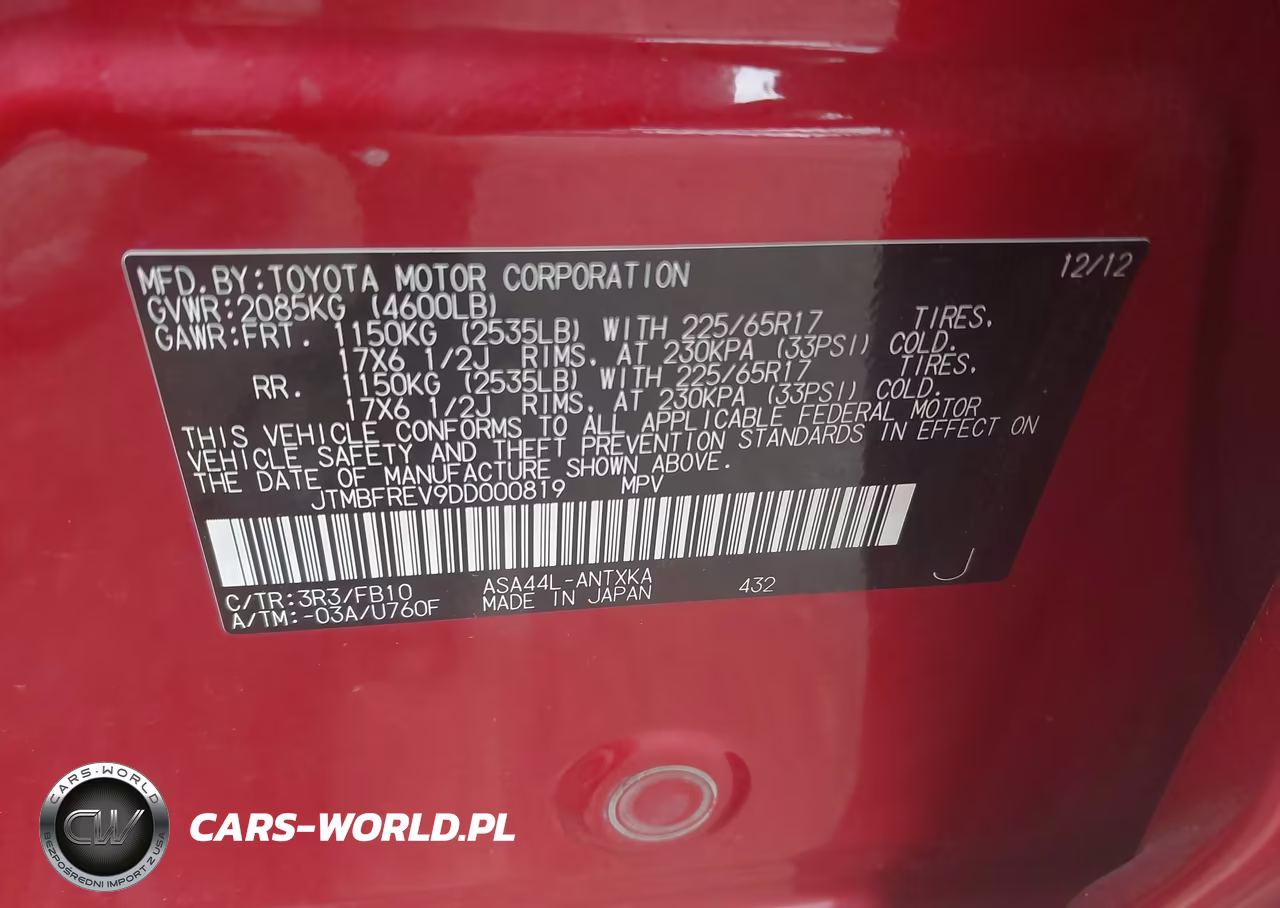 2013 Toyota Rav4 Le VIN:JTMBFREV9DD000819 - 9