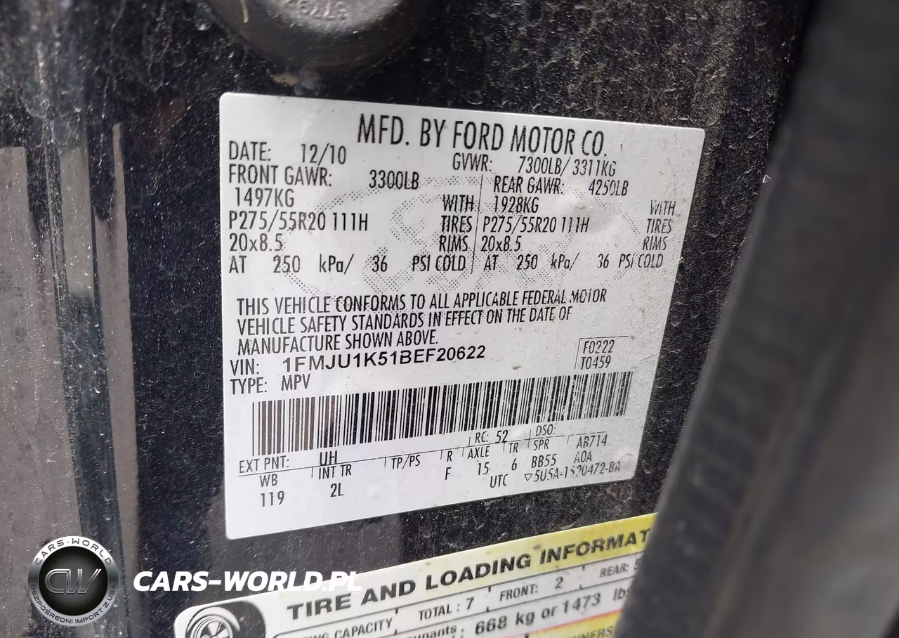 2011 Ford Expedition Limited VIN:1FMJU1K51BEF20622 - 9