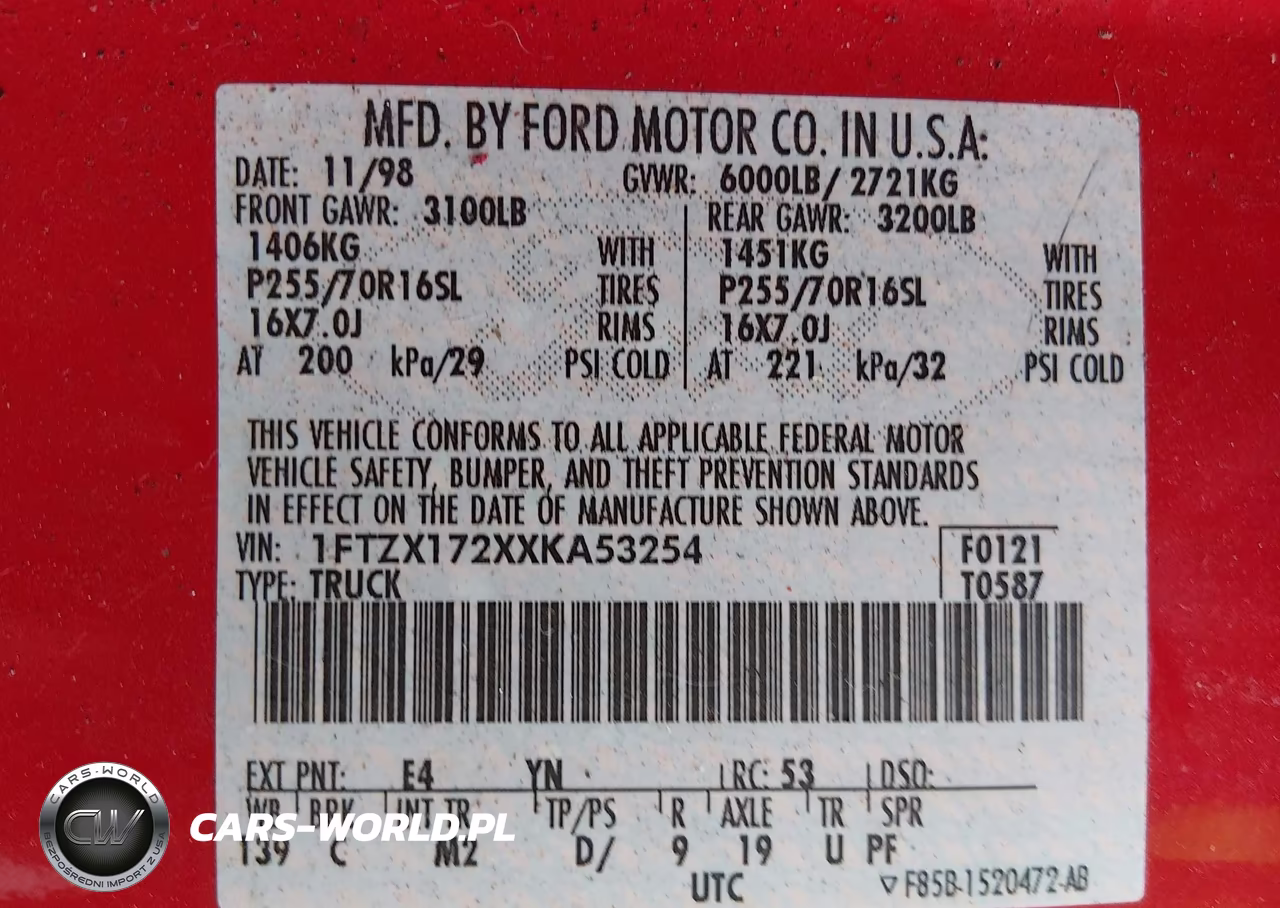 1999 Ford F-150 Work Series-Xl-Xlt VIN:1FTZX172XXKA53254 - 9