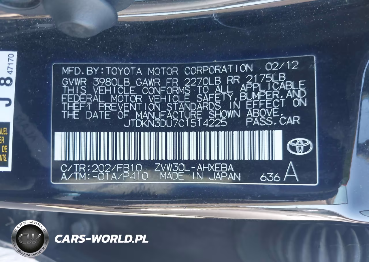2012 Toyota Prius Three VIN:JTDKN3DU7C1514225 - 9