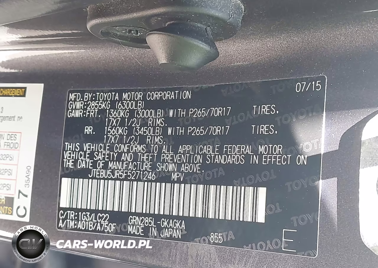 2015 Toyota 4Runner Trail Premium VIN:JTEBU5JR5F5271246 - 9