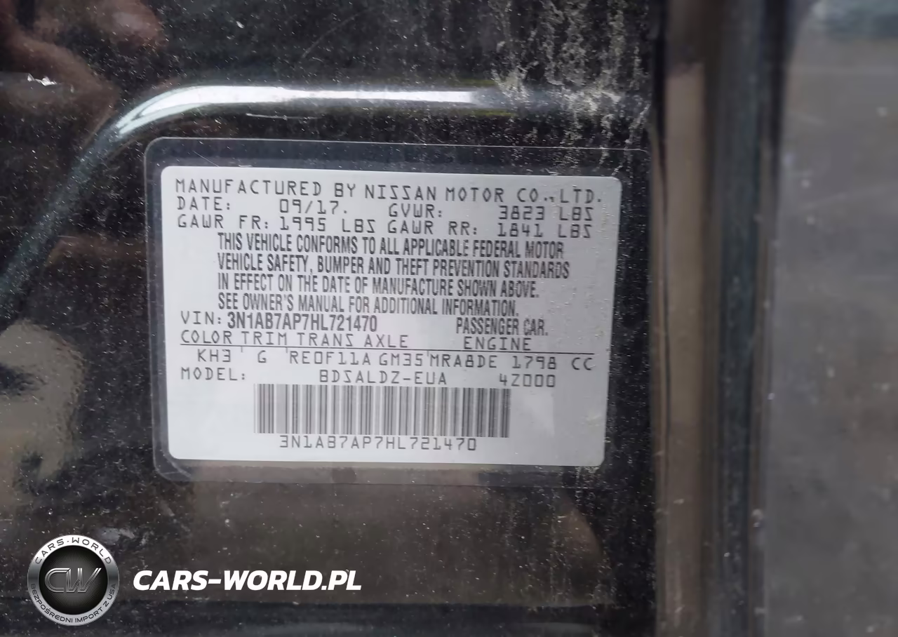 2017 Nissan Sentra Sv VIN:3N1AB7AP7HL721470 - 9