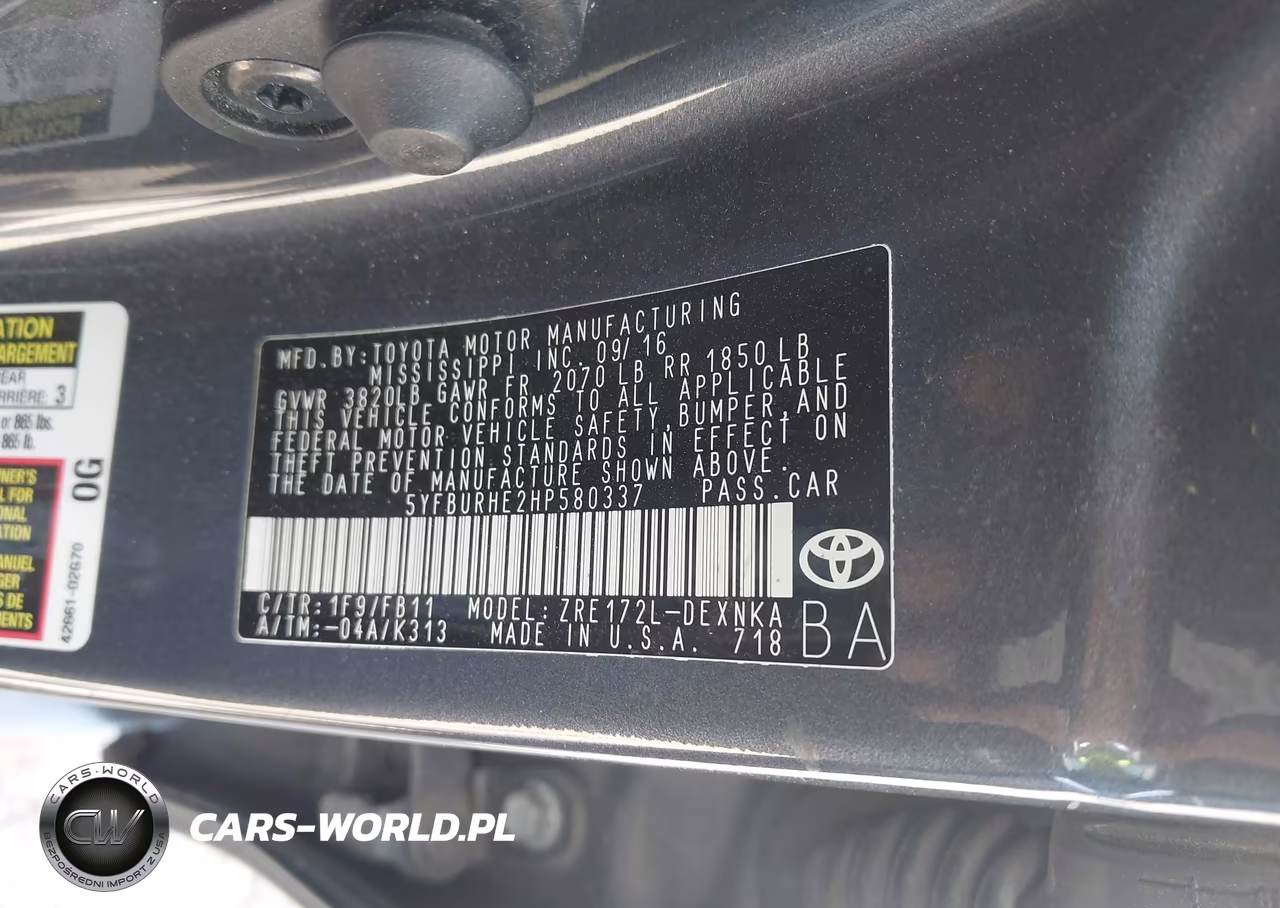 2017 Toyota Corolla Le VIN:5YFBURHE2HP580337 - 9