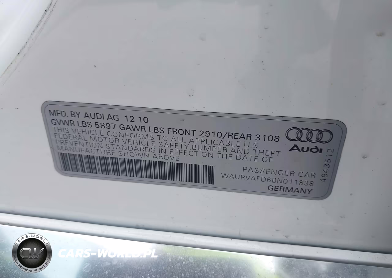 2011 Audi A8 L 4.2 VIN:WAURVAFD6BN011838 - 9