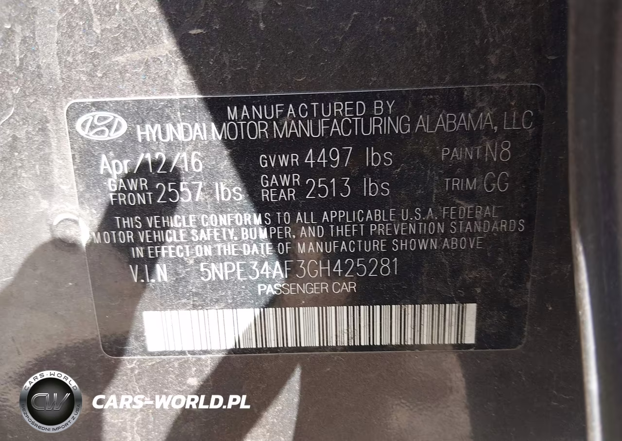 2016 Hyundai Sonata Sport VIN:5NPE34AF3GH425281 - 9