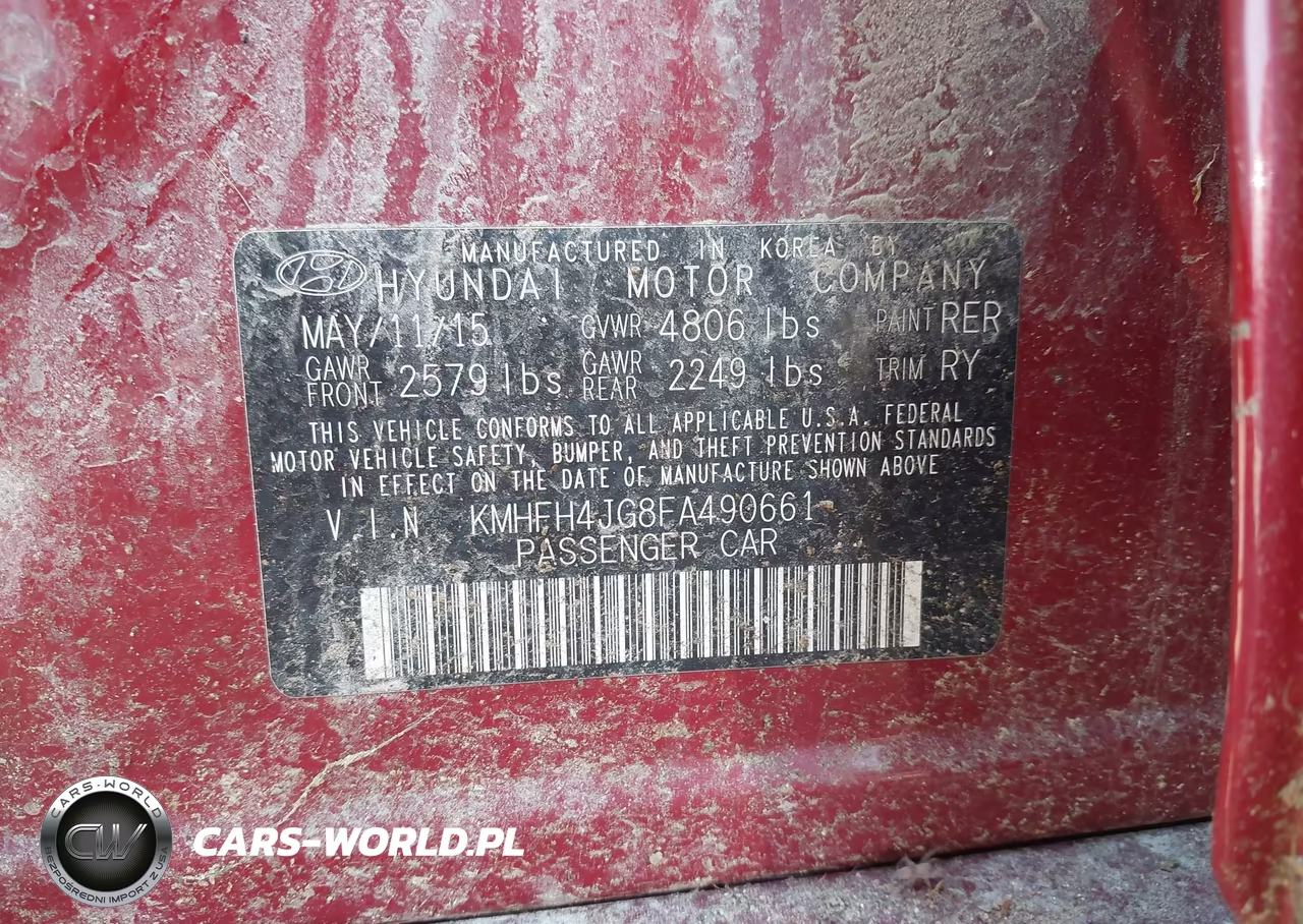 2015 Hyundai Azera Limited VIN:KMHFH4JG8FA490661 - 9