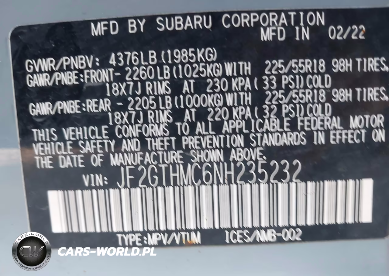 2022 Subaru Crosstrek Limited VIN:JF2GTHMC6NH235232 - 9