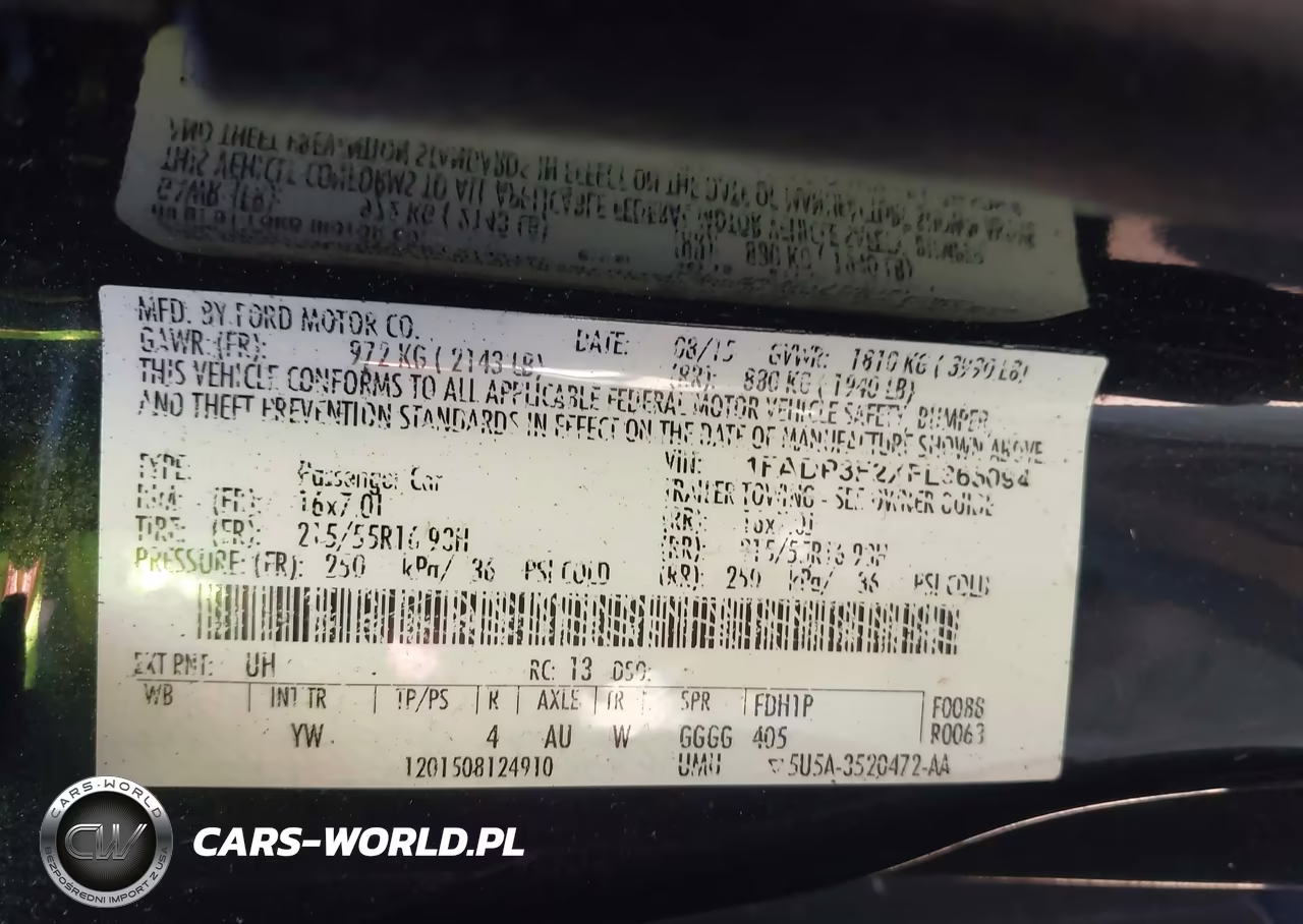 2015 Ford Focus Se VIN:1FADP3F2XFL365094 - 9