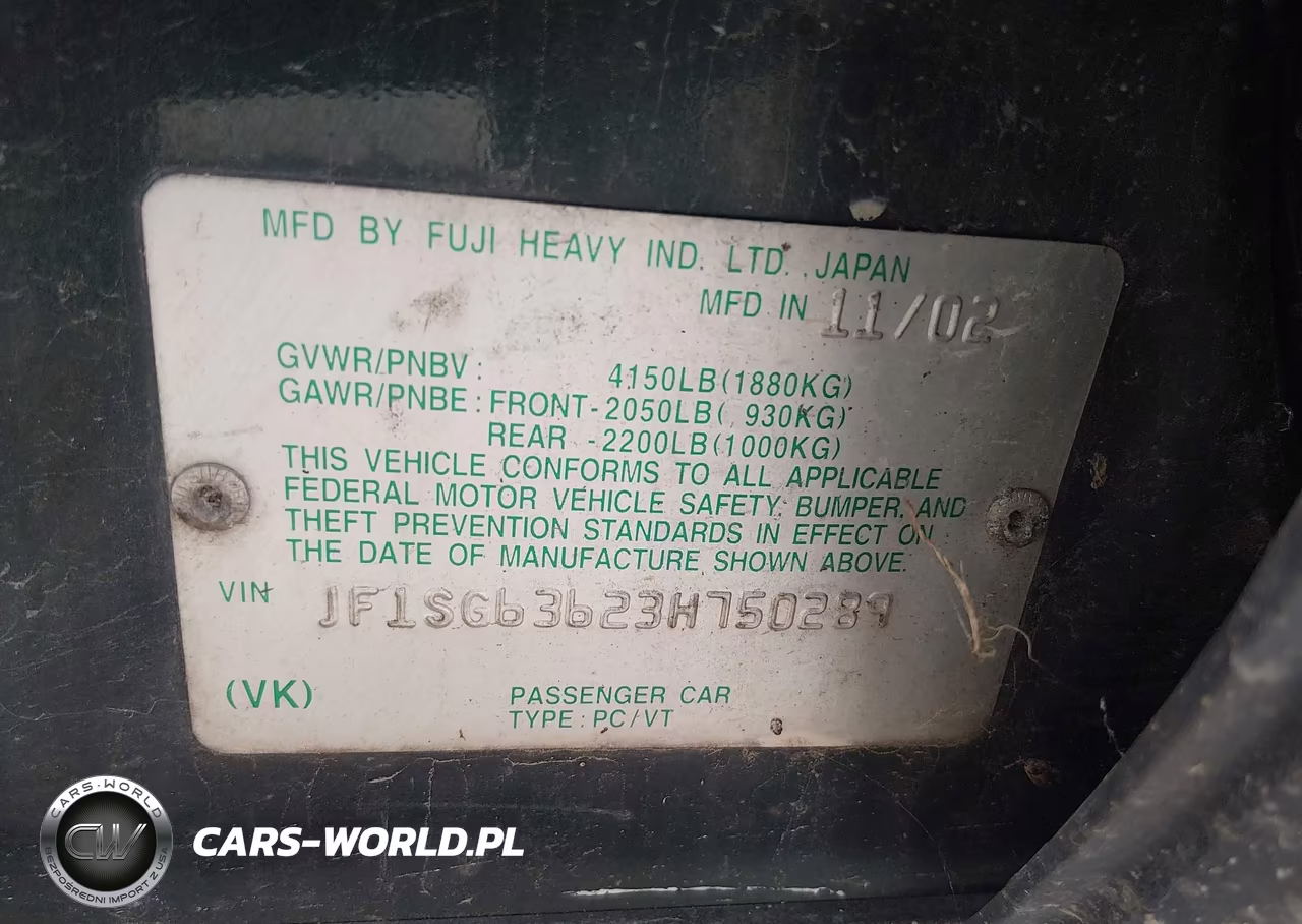 2003 Subaru Forester X VIN:JF1SG63623H750289 - 9