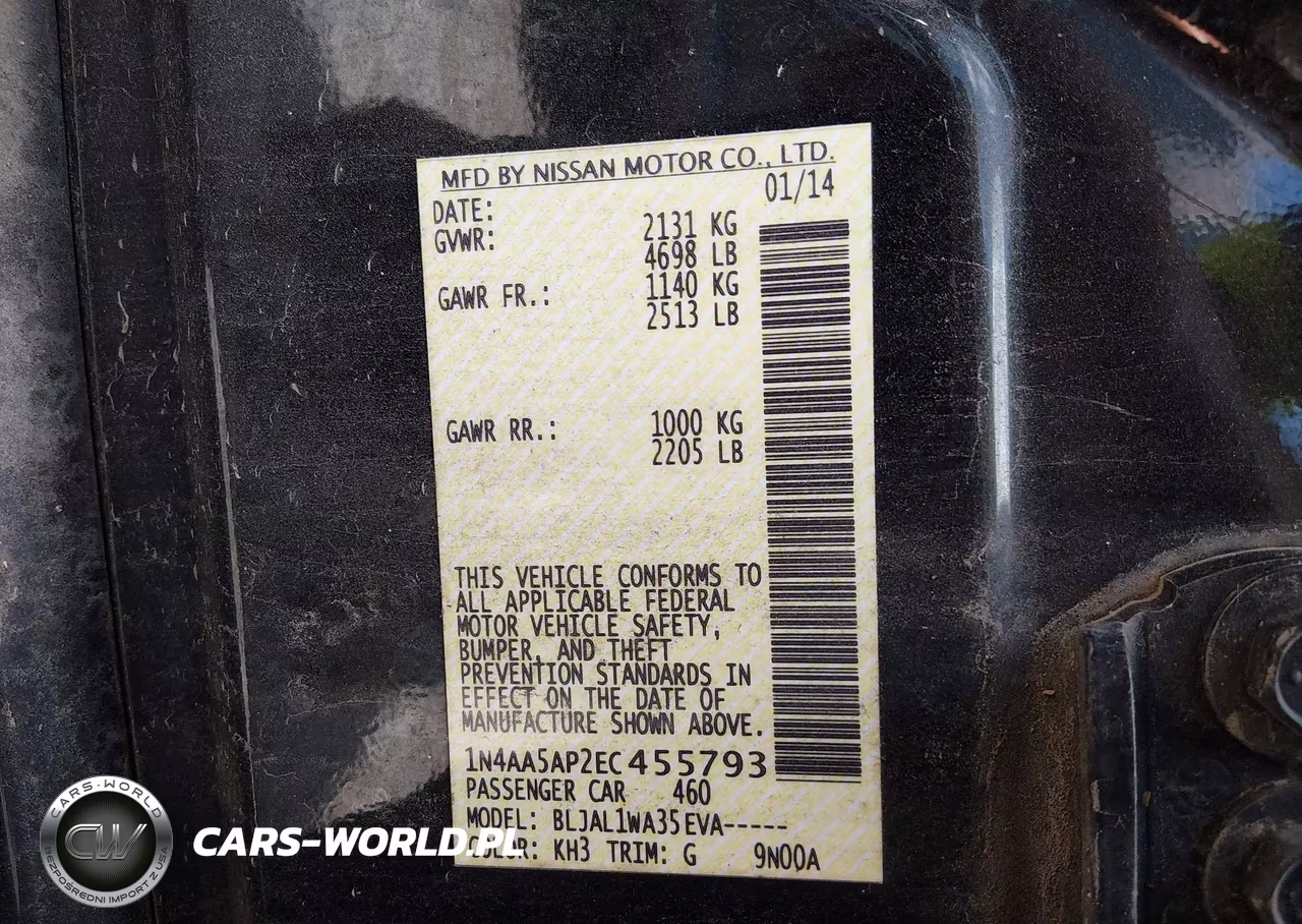 2014 Nissan Maxima 3.5 S-3.5 Sv VIN:1N4AA5AP2EC455793 - 9