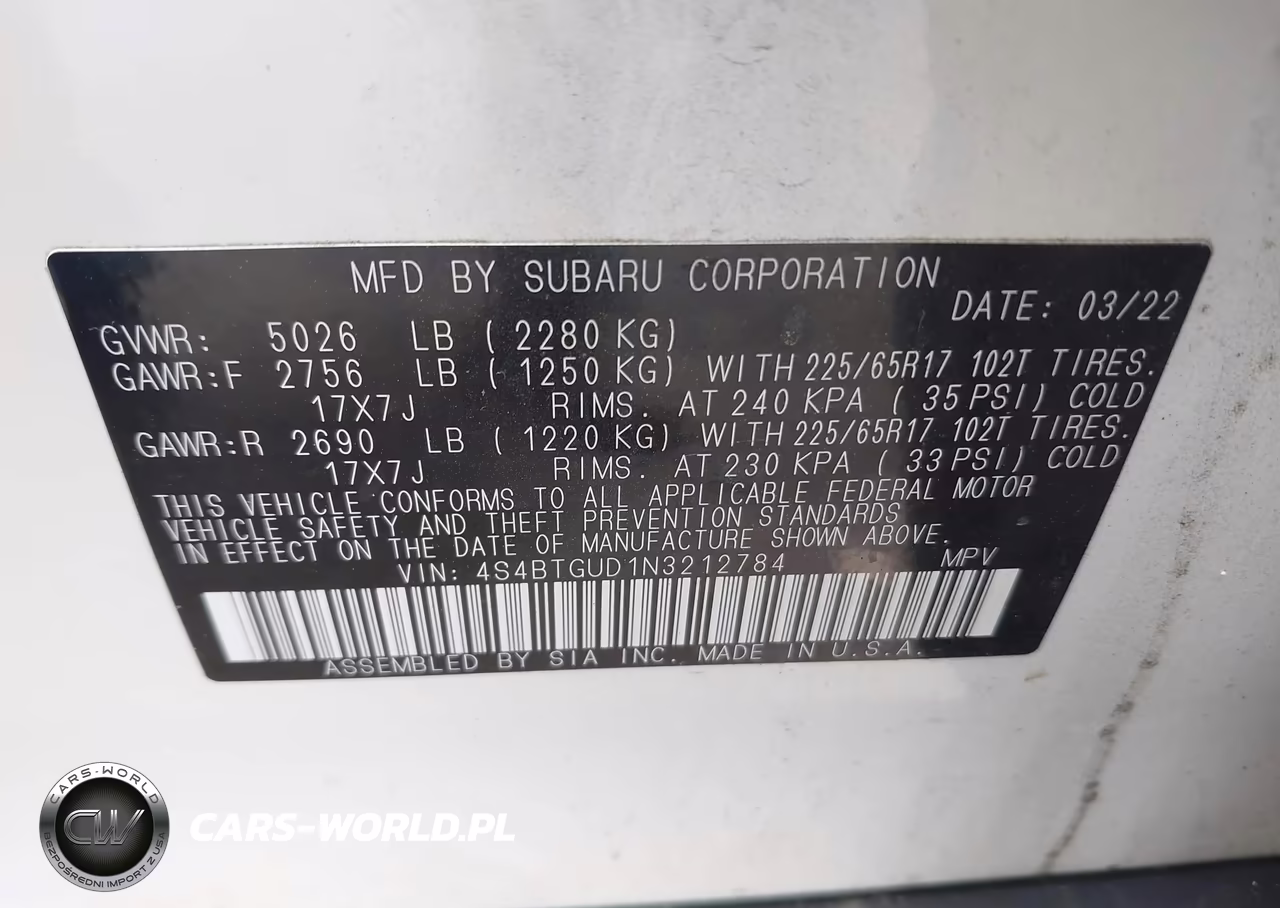 2022 Subaru Outback Wilderness VIN:4S4BTGUD1N3212784 - 9