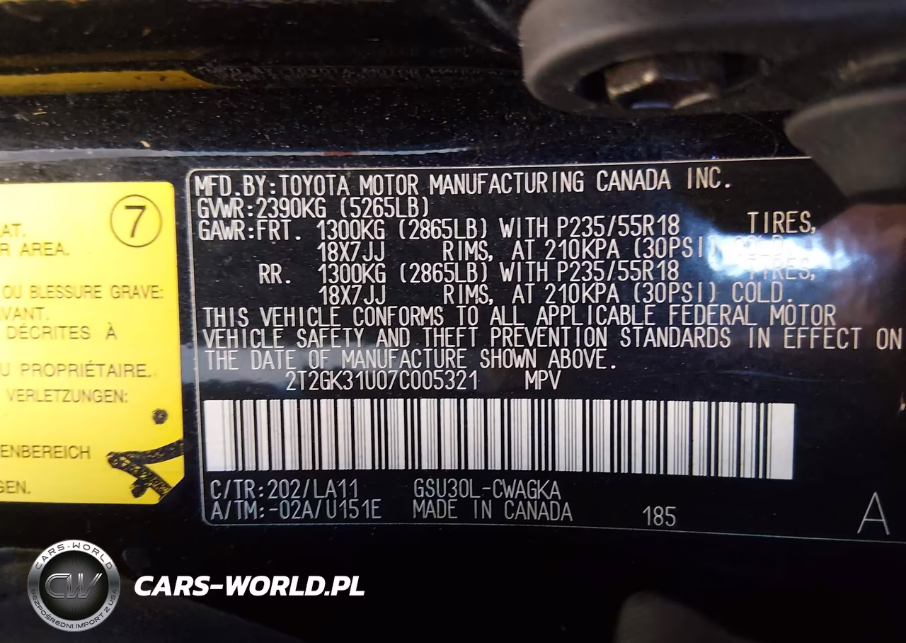 2007 Lexus Rx 350 VIN:2T2GK31U07C005321 - 9